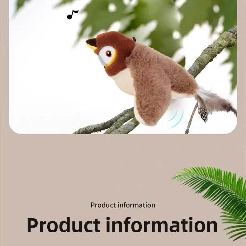 Jouets interactifs pour chat chaud, herbe-aux-chats électrique Pat Bird (avec herbe-aux-chats), jouet en peluche grinçant à commande tactile, Rechargeable par USB pour animaux de compagnie - SnapyNest